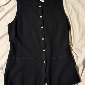 H&M Black Vest with Gold Accents